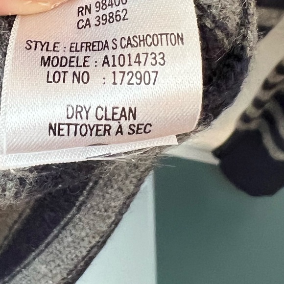 Theory Elfreda Cotton Cashmere Turtleneck Striped Sweater Dress Size S - Picture 6 of 6